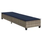 vidaXL Záhradné ležadlo s vankúšmi, sivé 55x200x25,5 cm, polyratan – Obrázok 5