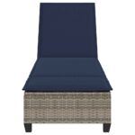 vidaXL Záhradné ležadlo s vankúšmi, sivé 55x200x25,5 cm, polyratan – Obrázok 6
