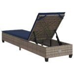 vidaXL Záhradné ležadlo s vankúšmi, sivé 55x200x25,5 cm, polyratan – Obrázok 8