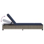 vidaXL Záhradné ležadlo s vankúšmi, sivé 55x200x25,5 cm, polyratan – Obrázok 9