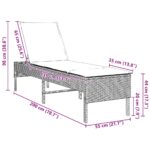 vidaXL Záhradné ležadlo s vankúšom, sivé 55x200x44 cm, polyratan – Obrázok 10