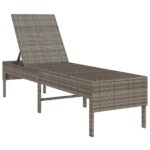 vidaXL Záhradné ležadlo s vankúšom, sivé 55x200x44 cm, polyratan – Obrázok 4