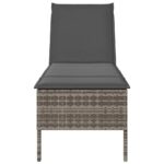 vidaXL Záhradné ležadlo s vankúšom, sivé 55x200x44 cm, polyratan – Obrázok 5
