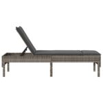 vidaXL Záhradné ležadlo s vankúšom, sivé 55x200x44 cm, polyratan – Obrázok 6