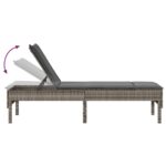 vidaXL Záhradné ležadlo s vankúšom, sivé 55x200x44 cm, polyratan – Obrázok 8