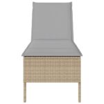 vidaXL Záhradné ležadlo s vankúšom béžové 55x200x44 cm polyratan – Obrázok 5