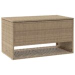 vidaXL Záhradná krabica na vankúše béžová 100x55x55,5 cm polyratan – Obrázok 2