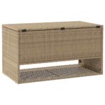 vidaXL Záhradná krabica na vankúše béžová 100x55x55,5 cm polyratan – Obrázok 6