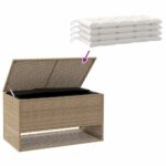 vidaXL Záhradná krabica na vankúše béžová 100x55x55,5 cm polyratan – Obrázok 7