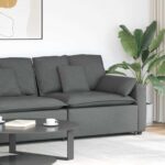 vidaXL Modulová opierka na ruky s vankúšmi, tmavosivá, 100 cm