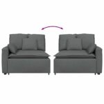vidaXL Modulová opierka na ruky s vankúšmi, tmavosivá, 100 cm – Obrázok 6
