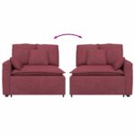 vidaXL Modulová opierka na ruky s vankúšmi, vínovo červená 100 cm – Obrázok 6