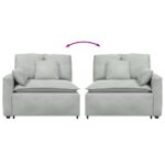 vidaXL Modulová opierka na ruky s vankúšmi, svetlosivá, 100 cm – Obrázok 6