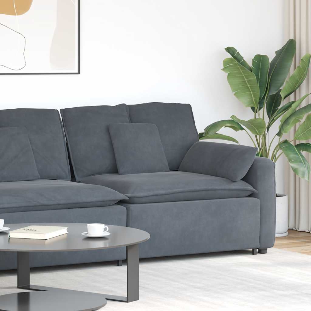 4104400_1.jpg vidaXL Modulová opierka na ruky s vankúšmi, tmavosivá, 100 cm – Obrázok 1