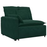 vidaXL Modulárna opierka na ruky s vankúšmi, tmavozelená, 100 cm – Obrázok 2