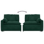 vidaXL Modulárna opierka na ruky s vankúšmi, tmavozelená, 100 cm – Obrázok 6