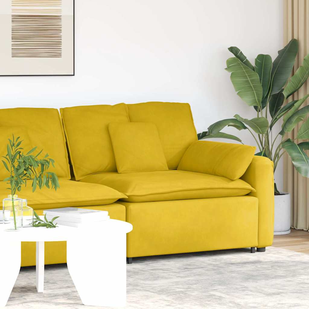 4104405_1.jpg vidaXL Modulová opierka na ruky s vankúšmi, žltá 100 cm – Obrázok 1