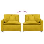 vidaXL Modulová opierka na ruky s vankúšmi, žltá 100 cm – Obrázok 6