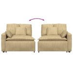 vidaXL Modulárna opierka na ruky s vankúšmi, sivozelená, 100 cm – Obrázok 6