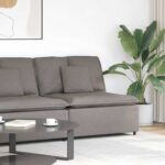 vidaXL Modulová stredová pohovka s vankúšmi, béžová 100 cm