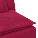 vidaXL Modulová pohovka s vankúšmi, vínovo červená 100 cm – Obrázok 6