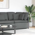 vidaXL Modulárna rohová pohovka s vankúšmi, tmavosivá 100 cm