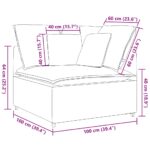 vidaXL Modulárna rohová pohovka s vankúšmi, tmavosivá 100 cm – Obrázok 9
