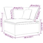 vidaXL Modulárna rohová pohovka s vankúšmi modrá 100 cm – Obrázok 9