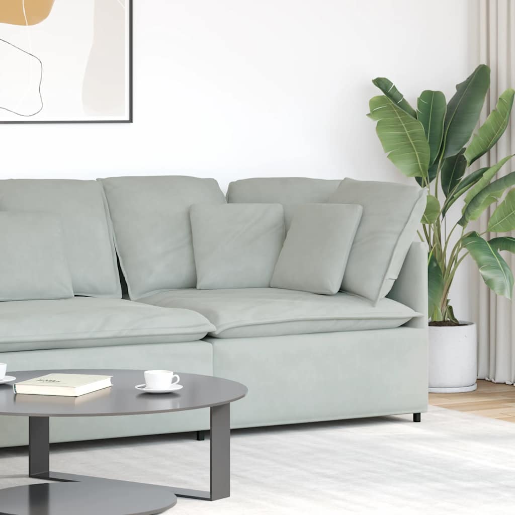 4104459_1.jpg vidaXL Modulárna rohová pohovka s vankúšmi, svetlosivá 100 cm – Obrázok 1