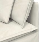 vidaXL Modulárna rohová pohovka s vankúšmi, krémová 100 cm – Obrázok 6