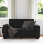 vidaXL 2-miestna pohovka, čierna 160x78x84 cm, zamat – Obrázok 3