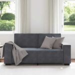 vidaXL 2-miestna pohovka, tmavosivá, 180x78x84 cm, zamat – Obrázok 3