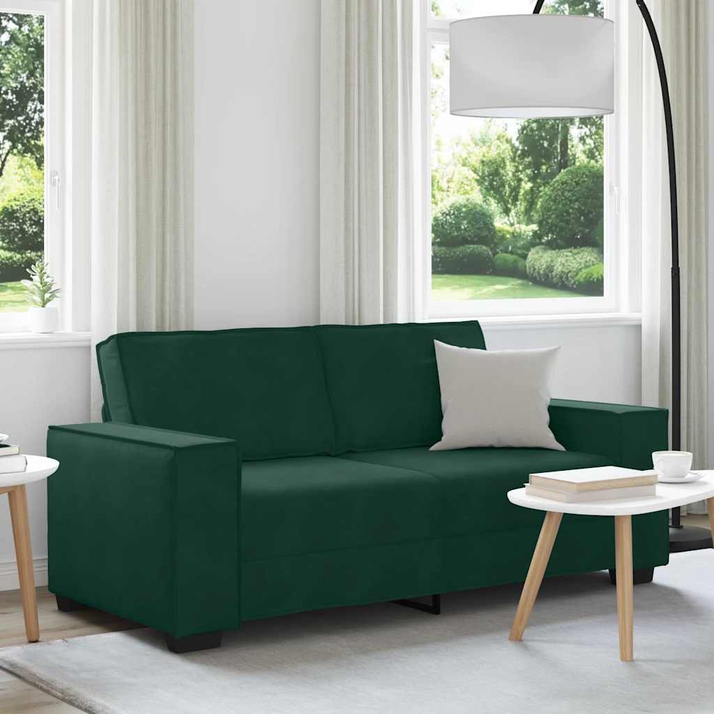 4105022_1.jpg vidaXL 2-miestna pohovka, tmavozelená 180x78x84 cm, zamat – Obrázok 1
