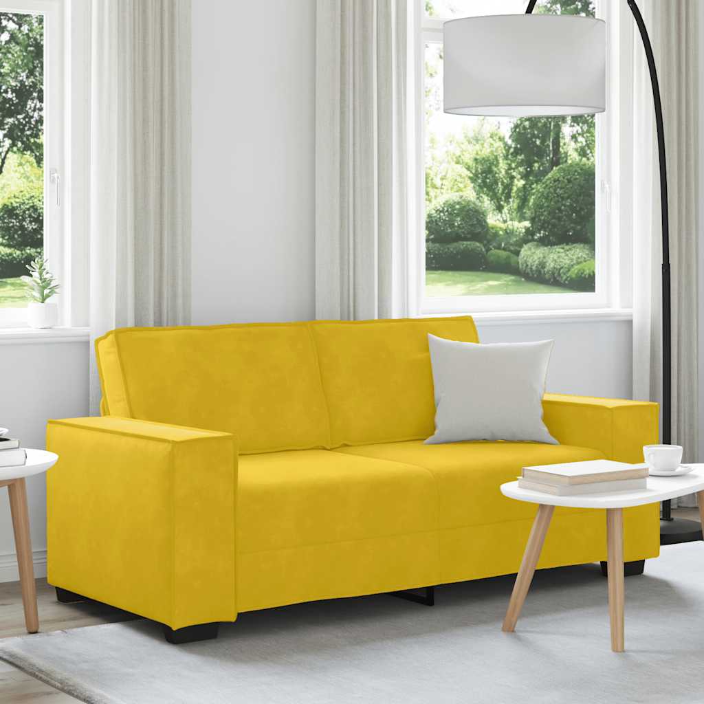 4105026_1.jpg vidaXL 2-miestna pohovka, žltá 180x78x84 cm, zamat – Obrázok 1