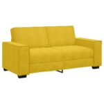 vidaXL 2-miestna pohovka, žltá 180x78x84 cm, zamat – Obrázok 2