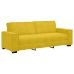 vidaXL 3-miestna pohovka, žltá 220x78x84 cm, zamat – Obrázok 2