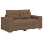 vidaXL Dvojpohovka hnedá 160x77x82 cm látková – Obrázok 2