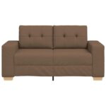 vidaXL Dvojpohovka hnedá 160x77x82 cm látková – Obrázok 4