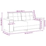 vidaXL Dvojpohovka hnedá 180x77x82 cm látková – Obrázok 9