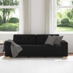 vidaXL 3-miestna pohovka, čierna 220x78x80 cm, látka – Obrázok 3