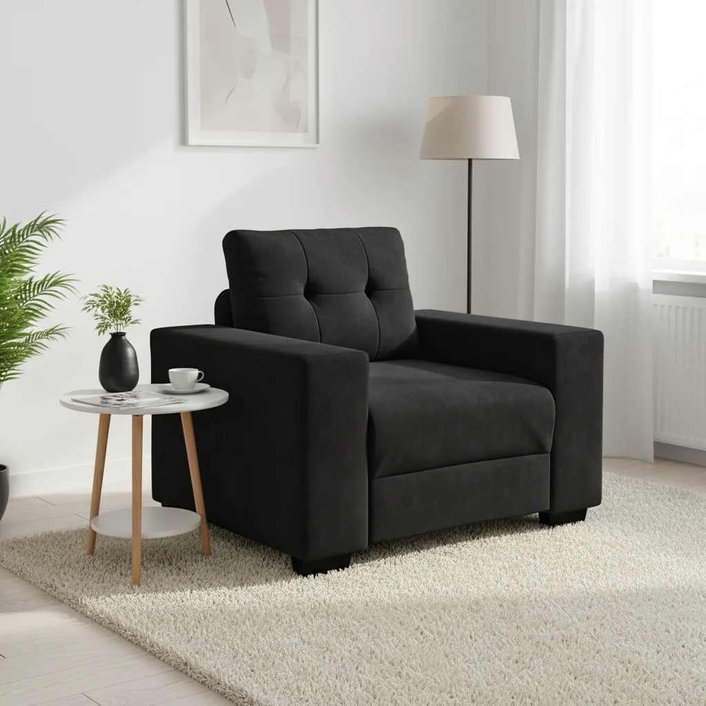 4105103_1-1.jpg vidaXL Rozkladacia pohovka, čierna 100x78x80 cm, zamat – Obrázok 1