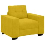 vidaXL Rozkladacia pohovka, kreslo, žltá 100x78x80 cm, zamat – Obrázok 2