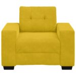 vidaXL Rozkladacia pohovka, kreslo, žltá 100x78x80 cm, zamat – Obrázok 4