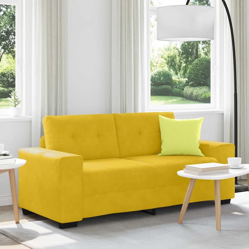 4105128_1.jpg vidaXL Dvojpohovka žltá 180x77x82 cm zamatová – Obrázok 1