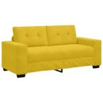 vidaXL Dvojpohovka žltá 180x77x82 cm zamatová – Obrázok 2
