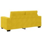 vidaXL Dvojpohovka žltá 180x77x82 cm zamatová – Obrázok 6