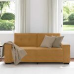 vidaXL Dvojpohovka hnedá 180x77x82 cm zamatová – Obrázok 3