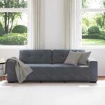 vidaXL 3-miestna pohovka, tmavosivá, 220x78x80 cm, zamatová – Obrázok 3