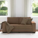 vidaXL 2-miestna pohovka hnedá 180x77x82 cm látková – Obrázok 3