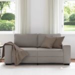 vidaXL 2-miestna pohovka, béžová 180x77x82 cm, látka – Obrázok 3